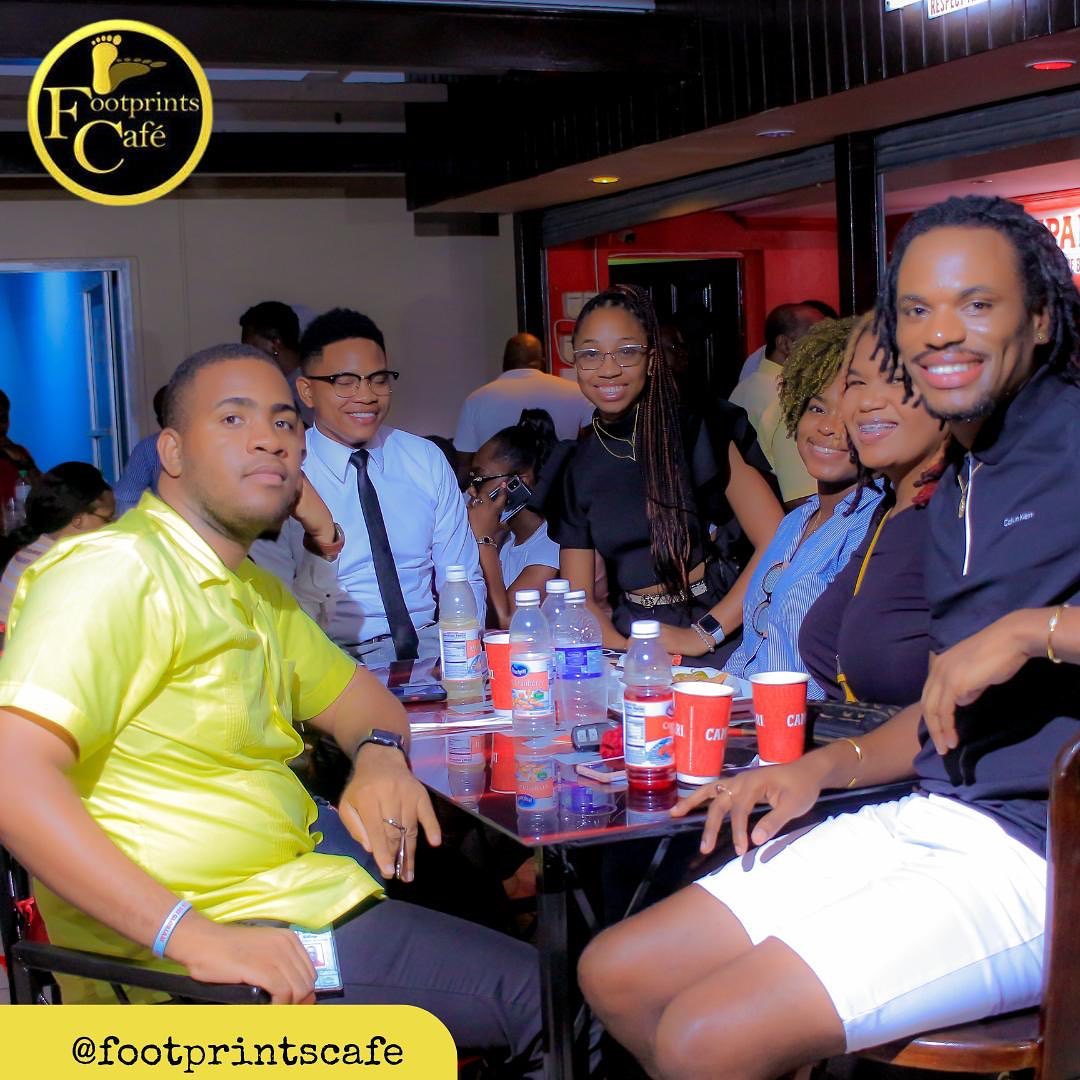 Britney Clarke and friends at Footprints Cafe